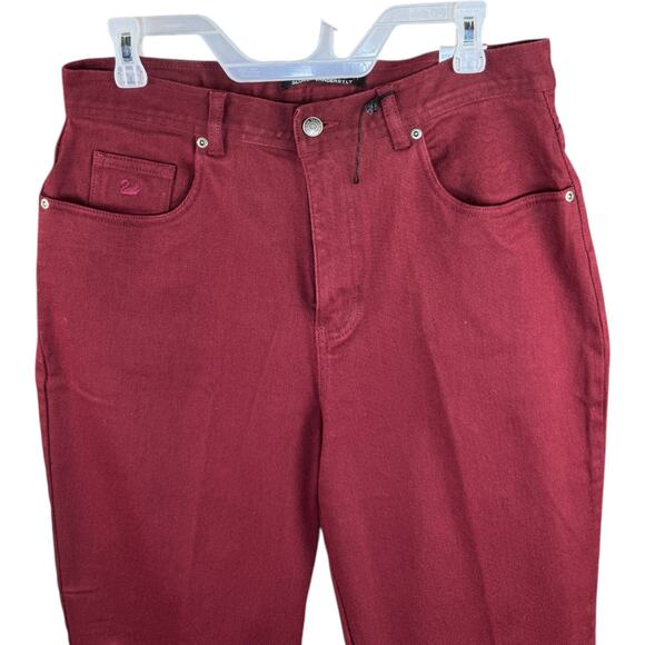 Gloria Vanderbilt Amanda Stretch Jeans Petite 16 Burgundy Straight Leg NWT - Picture 11 of 11